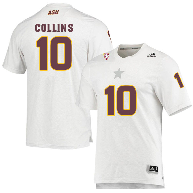 Men #10 Finn CollinsArizona State Sun Devils College Football Jerseys Sale-White